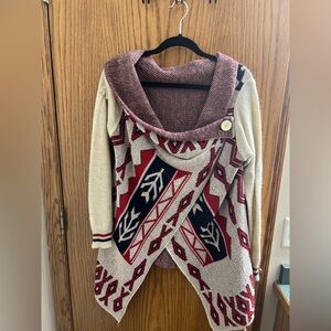 Aztec wrap sweater size medium.